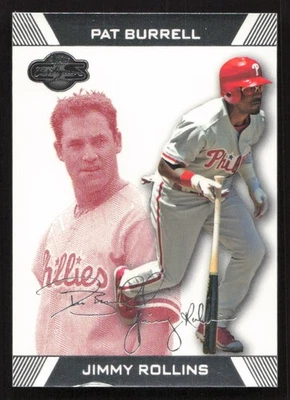 2007 Topps Co-Signers Jimmy Rollins / Pat Burrell Red #/299 #42a Card - Image 1 of 2