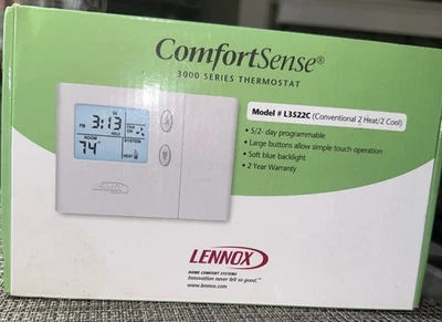 Lennox Comfort Sense 3000 L3522C Thermostat 2 Heat 2 Cool Open Box 51M35 - Image 1 of 3