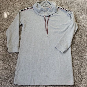 Tommy Hilfiger Small Cowl Neck Knit Dress Iconic Logo Casual Pullover Drawstring - Bild 1 von 7
