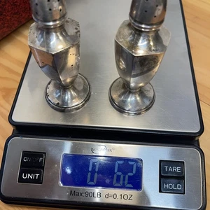 JUEGO SALEROS Y PIMENTEROS VINTAGE PLATA ESTERLINA ALVIN 925 # S89 ANTIGUOS 64 GRS - Imagen 1 de 7