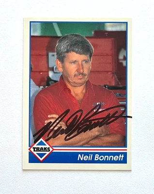 Neil Bonnett NASCAR 1992 Traks #114 Autographed Signed - Image 1 of 4
