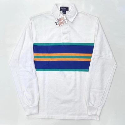 Vintage Gant Rugger Rugby Long Sleeve Stripe Polo Size Men’s Medium Made In USA - Image 1 of 4