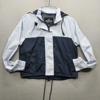 Chaqueta cortavientos Hollister California para hombre gris claro medio azul marino Foto 1 de 4