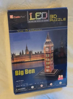 Big Ben London 3D Puzzle Architectural Model with LED Lighting - Sealed - Image 1 of 3