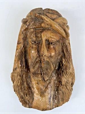 "Arte de pared de madera tallada a mano de colección Jesucristo escultura religiosa 6,5""" Foto 1 de 4