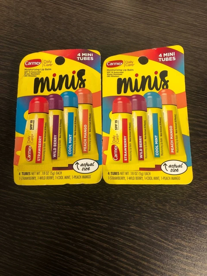 2x Bálsamo Labial Hidratante Cuidado Diario Carmex SPF 15, 4 tubos cada uno, varios sabores Foto 1 de 1