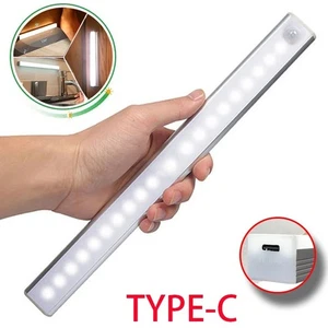 Luce Notturna LED Sensore di Movimento Ricaricabile Type-C Lampada Armadio per Armadio - Foto 1 di 8