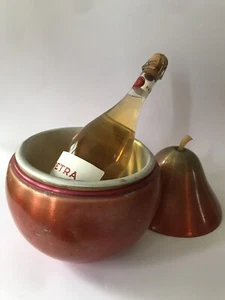 VINTAGE BIG EXTRAORDINARY STYLISH MID CENTURY PEAR ICE BUCKET CHAMPAGNE BOTTLE - Picture 1 of 12