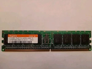 HYNIX 512MB 1RX8 PC2-4200U 444-10 DDR2 DIMM HYMP564U648-C4 AA-A 0452 RAM MEMORY - Picture 1 of 2