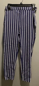 REDUCED NEW W/TAGS Navy & White Striped Pants - Picture 1 of 2