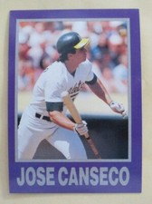 JOSE CANSECO Oakland A's 1990-91 STARZ BASEBALL CARD #NNO
