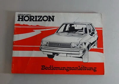 Manuale Di Istruzioni Chrysler Simca Horizon, Edizione 02/1978 - Immagine 1 di 2