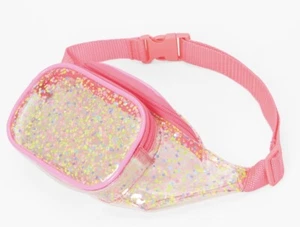 Claire’s Neon pink clear Rainbow Sprinkles fanny pack Bag purse wallet - Picture 1 of 5