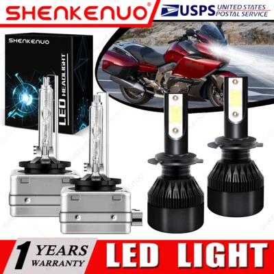 For BMW K1600GTL 2011-2017 4X H7+D1S Headlights Bulbs High Low Beam 6000K White - Image 1 of 4