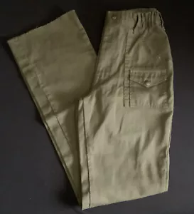 Vintage Boy Scouts Of America Pants Youth Size 14 Green Waist 27" BSA Scouting - Picture 1 of 6