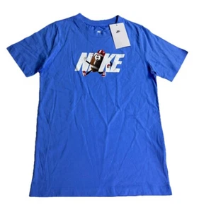 Nike Sportswear Shirt Blue Football Graphic Size M Kids Cotton S/S Tee NWT - Picture 1 of 8