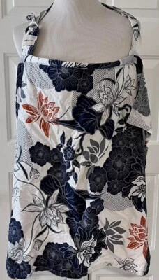 Capa de enfermagem Bebe au Lait usada azul e laranja floral alça ajustável - Imagem 1 de 4