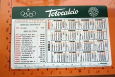 1988 TOTOCALCIO PLASTIFICATO CALENDARIO TASCABILE CON GIORNATE CAMPIONATO