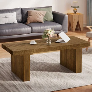 Tribesigns 47" Wood Rectangle Coffee Table Rustic Center Table for Living Room - Picture 1 of 9