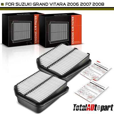 2x New Engine Air Filter for Suzuki Grand Vitara 2006-2008 1378065J00 Front Side - Image 1 of 4