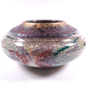 Raku Keramik Vase Schale signiert Martin Price - Handarbeit Original Kunst - Bild 1 von 14