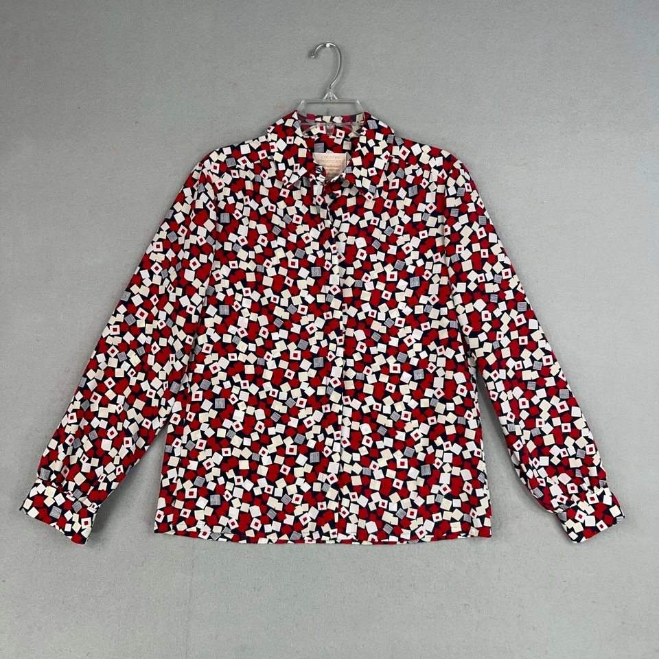 Camisa Pendleton Vintage Mujer 10 Cuadrados Rojos Ditzy Estampado Country Sophisticates Foto 1 de 4