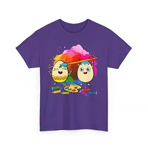 Easter Eggs Coloring Each Other Unisex Tee, Funny Humor Cute Shirt for Easter - Picture 1 of 20