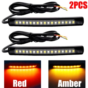 2 luces traseras para ATV de motocicleta LED tira de freno de parada luces de giro ámbar + rojo - Imagen 1 de 7