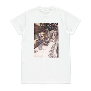 Alice in Wonderland T Shirt Rabbit Arthur Rackham Art Pastel Goth Cute Women Men - Picture 1 of 10