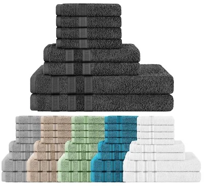 Olivia Rocco 8 Piece Towel Set 2 Bath Towels 2 Hand Towels and 4 Washcloths
