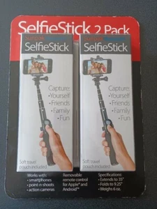 Sunpak Selfie Stick 2 Pack Built-in Bluetooth Shutter Release  - Picture 1 of 2