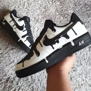 Air Force 1 Zapatos de Goteo Personalizados, Zapatillas de Color Blanco y Negro, Hombres Mujeres Niños - Imagen 1 de 23