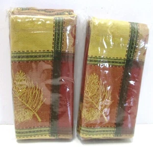 2 Sets of 4 Providence 100% Cotton Cloth Napkins Fall Colors & Pattern NEW - Picture 1 of 4