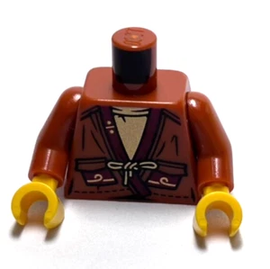 Lego - Minifigur Torso - dunkelorange / gold, Tunika / Gewand, Taschen - Bild 1 von 2