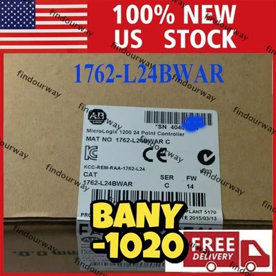New NEW PLC 1762-L24BWAR SER C MicroLogix 1200 24 Point Controller US AB - Image 1 of 4