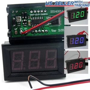 DC 5-120V 2-Draht Voltmeter 3-stelliges LED Anzeigefeld Voltmeter Spannungsprüfer - Bild 1 von 8