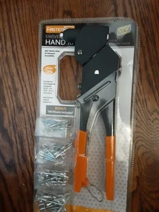 11 Zoll Schwenkkopf Hand Nietzange Werkzeug mit vier Größen 3/32 1/8 5/32 3/16 100 Nieten - Bild 1 von 3