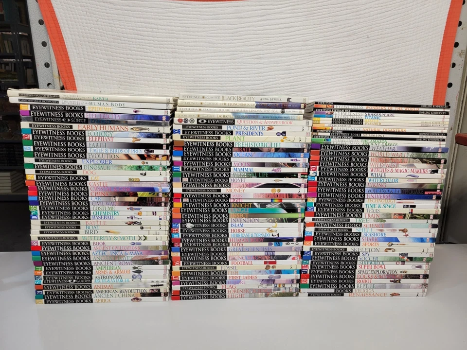 Lot of 125 DK Eyewitness Books Science History Art Animals Homeschool Set Foto 1 de 4