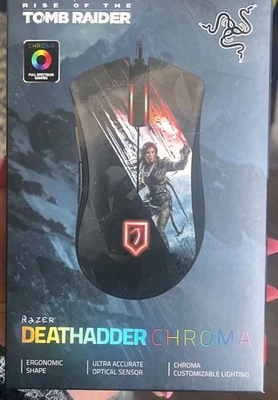Razer DeathAdder Chroma - Tomb Raider Multi-Color Ergonomic Mouse Super RARE HTF - Image 1 of 4