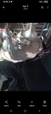 复古 Reed And Barton Pewter 咖啡和茶具 P1795 — 第 1/2 张图片