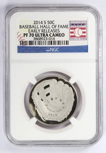 2014-S Baseball Hall of Fame Half Dollar Commemorative Proof 50C NGC PF70 UCAM - Picture 1 of 4