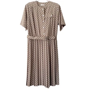 Vintage Serben Womens Size 16P Polka Dot Short Sleeve Dress - Picture 1 of 6