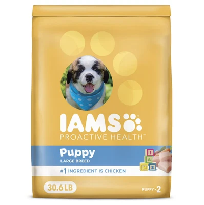 Iams Proactive Health Large Breed Puppy with Real Chicken Dry Dog Food, 30.6 lb