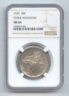 1925 Stone Mountain Commemorative Half Dollar, NGC MS-65 - Image 1 of 2