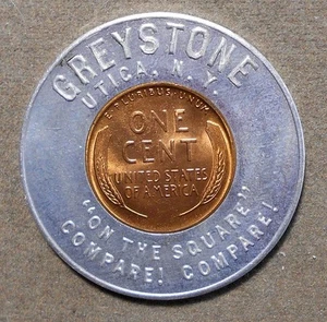 C848 Utica, N.Y., Greystone, “On The Square”, Compare! Compare!. Encased 1946P 1 - Picture 1 of 2