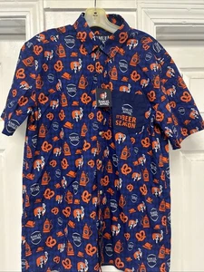 Camisa Sam Adams Probst Oktoberfest Cerveza Pretzel Abotonada Para Hombre Mediana Nueva Con Etiquetas - Imagen 1 de 9