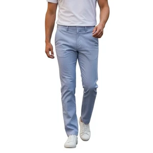 Old Navy Men's Slim Chino Dress Pants 32 Chambray Blue Trousers Cotton Mid Rise - Picture 1 of 8