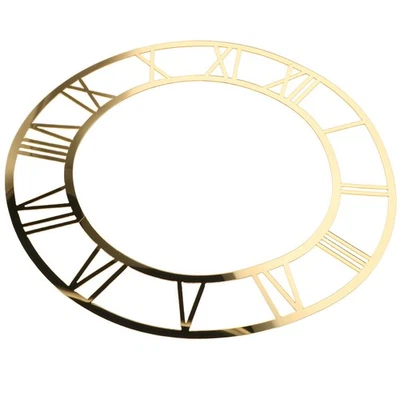  Acrylic Mirror Wall Clock Round Roman Numeral Dial Clock Face Sticker - Image 1 of 4