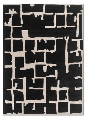 Classic gray/ebony hand tufted Rug wool for living room bed room office 8x10| - Image 1 of 4