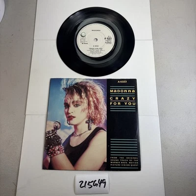 Madonna Crazy For You Sammy Hagar Fall In Love Again 7” 45 Record A6323 215G49 - Image 1 of 4